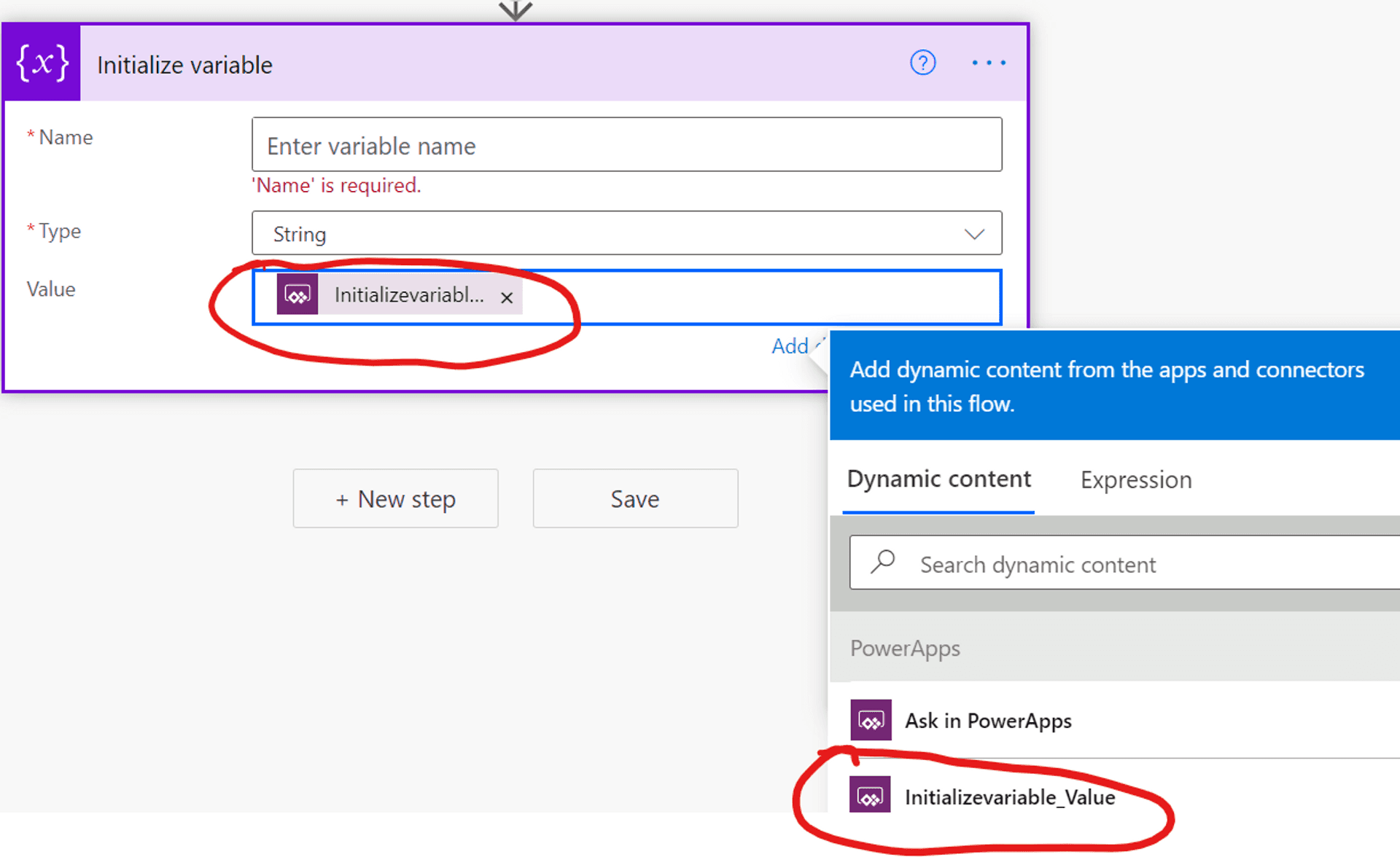 Clicking on Ask in PowerApps without renaming